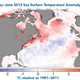 Rising temperatures along the northeast Atlantic coast.